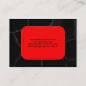 Elegante rode zwarte steen minimalistische profess visitekaartje (Achterkant)
