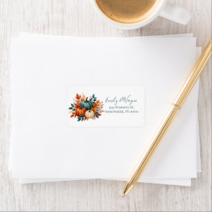 Elegante Roest- en Teal Pompoen Huwelijk Etiket