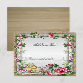 Elegante roestige rode rozen tafelplaatskaart kaart (Voorkant / Achterkant)