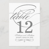 Elegante Roetkleurige Kalligrafie Huwelijk Tafelnu Kaart (Achterkant)