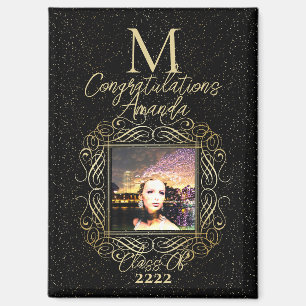 Elegante rol + gouden stippen felicitatiewe Klasse Magneet
