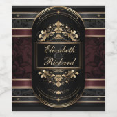 Elegante Romance Demask Celebration Wijn Etiket (Enkel label)