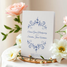 Elegante  Romance Dusty Blue Floral Wedding
