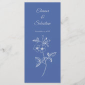 Elegante  Romance Dusty Blue Wedding Menu (Achterkant)