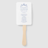 Elegante  Romance Dusty Blue Wedding Program Handwaaier (Voorkant)
