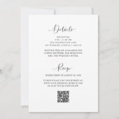 Elegante Romance | Foto QR Code Alles in één bruil Kaart (Achterkant)