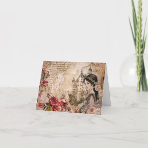 Elegante romantische Abstracte kunst Blank Note Ka Feestdagen Kaart