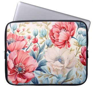 Elegante Romantische Bloem Botanische Tuin Laptop Sleeve