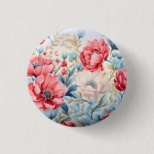 Elegante Romantische Bloem Botanische Tuin Ronde Button 3,2 Cm