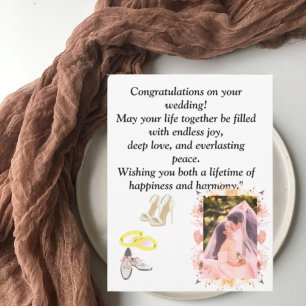 Elegante Romantische Bloemige Trouwkaart Felicitat Briefkaart