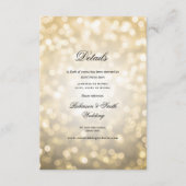 Elegante Romantische Bokeh Lights Trouwdetails Informatiekaartje (Voorkant)