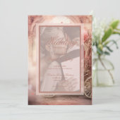 Elegante  romantische bruiloft kaart (Staand voorkant)