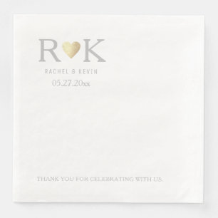 Elegante romantische bruiloft monogram servet