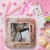 Elegante romantische bruiloft papieren bordje (Feest)