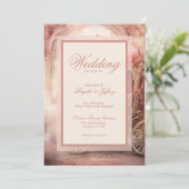 Elegante  romantische bruiloft uitnodiging (Staand voorkant)