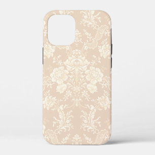 Elegante romantische chique bloemen damast-crème iPhone 12 mini hoesje
