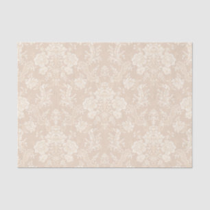 Elegante romantische chique bloemen damast-crème tissuepapier