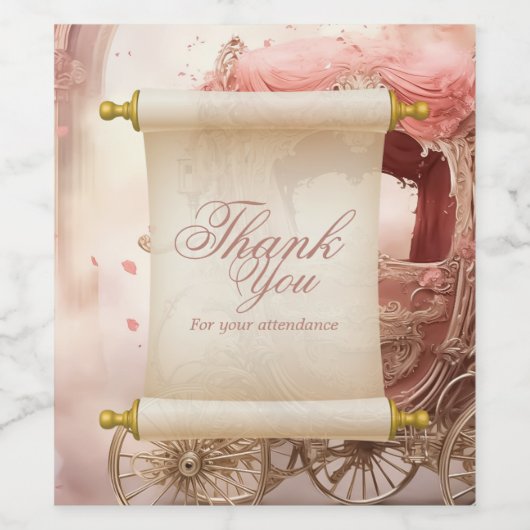 Elegante  romantische dank u bruiloft wijn etiket (Enkel label)