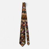 Elegante romantische donkere bloemen bruidegoms br stropdas (Voorkant)