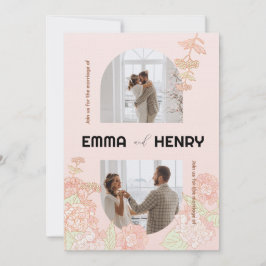 Elegante romantische foto bruiloft uitnodiging