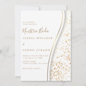 Elegante Romantische Gouden Nuestra Boda Spaanse B Kaart (Voorkant)
