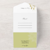 Elegante romantische groene thee Waterverf kunst All In One Uitnodiging (Buitenkant)