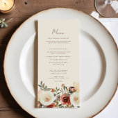 Elegante romantische Herfst bloemenroest bruiloft Menu