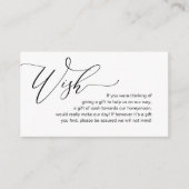 Elegante romantische, huwelijksreis wens, geld con informatiekaartje (Voorkant)