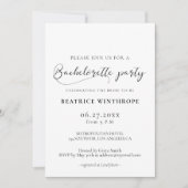 Elegante romantische kalligrafie vrijgezellenfeest kaart (Voorkant)