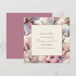 Elegante romantische klassieke chique bloemenblush save the date