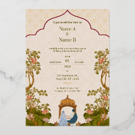 Elegante romantische kleurrijke bruiloft Kaart