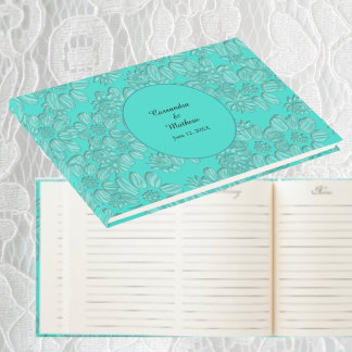 Elegante romantische madeliefjes bloementurquoise  gastenboek