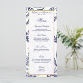 Elegante romantische marine blauw goud botanische programma (Staand voorkant)