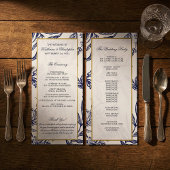 Elegante romantische marine blauw goud botanische  programma