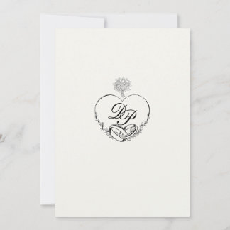 Elegante Romantische Monogram Classy Huwelijksuitn Kaart