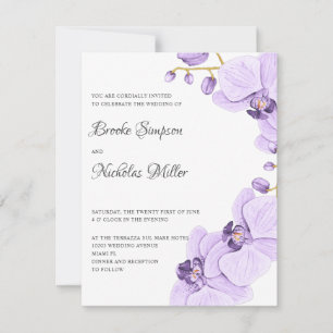 Elegante romantische paarse orchidee Elegante bota Kaart