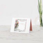 Elegante & Romantische Parels & Rozen Personaliser Bedankkaart (Achterkant)