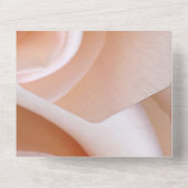 Elegante romantische roze roos bloem bloemige Trou All In One Uitnodiging (Achterkant)