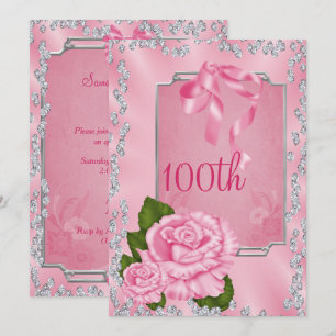 Elegante Romantische Rozen & Strikken 100ste Kaart