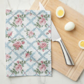 Elegante romantische rustieke retro bloem theedoek (Quarter Fold)