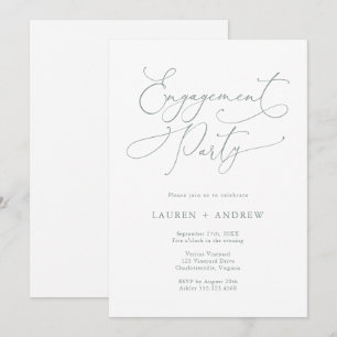 Elegante romantische Sage Green Engagement Party Kaart