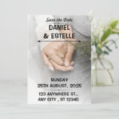 Elegante romantische 'save the date' trouwkaart kaart (Staand voorkant)