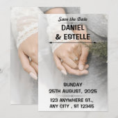 Elegante romantische 'save the date' trouwkaart kaart (Voorkant / Achterkant)