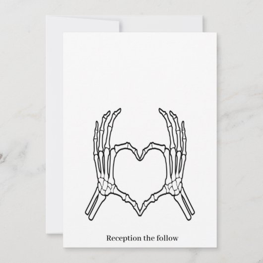 Elegante Romantische Schedel gotische bruiloft uit Kaart (Achterkant)