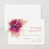 Elegante romantische waterverf bloem RSVP kaarten (Voorkant / Achterkant)