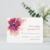Elegante romantische waterverf bloem RSVP kaarten (Staand voorkant)