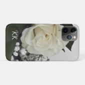 Elegante & Romantische Witte Roos Gepersonaliseerd Case-Mate iPhone Case (Achterkant (horizontaal))