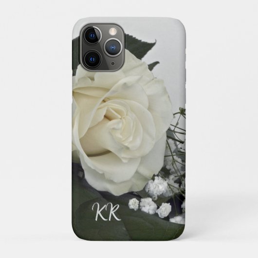 Elegante & Romantische Witte Roos Gepersonaliseerd Case-Mate iPhone Case (Achterkant)
