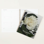 Elegante & Romantische Witte Roos Persoonlijk Gesc Planner (Display)