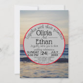 Elegante romantische Zee Waves Sunset Beach bruilo Kaart (Voorkant)